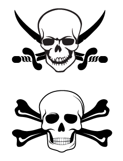 Two Different Jolly Roger Skulls | Cheap Vector Art